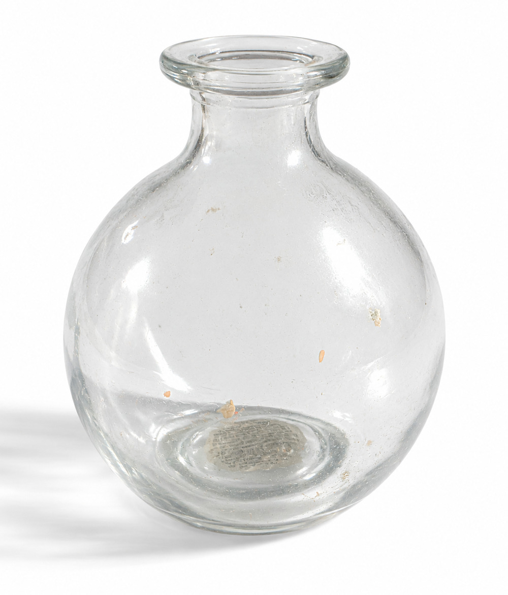 Clear Round Glass Bud Vase Bottle Small Decorative Flower Vase